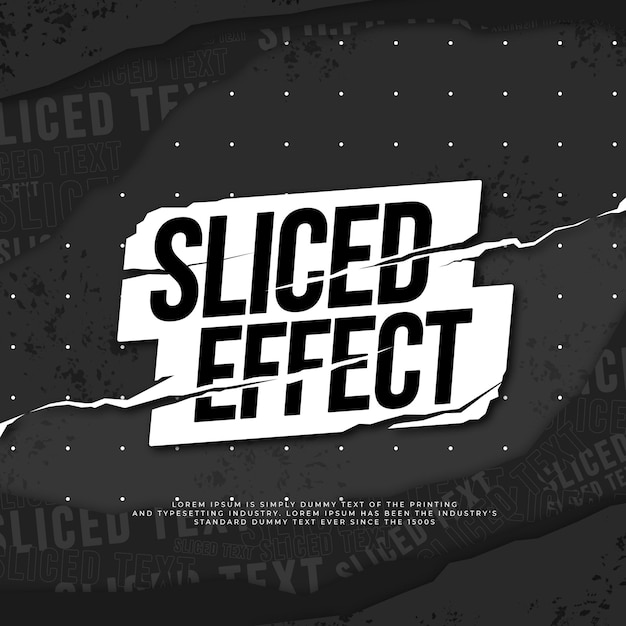 Free PSD sliced torn paper pattern text effect