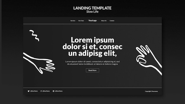 Slow life landing page