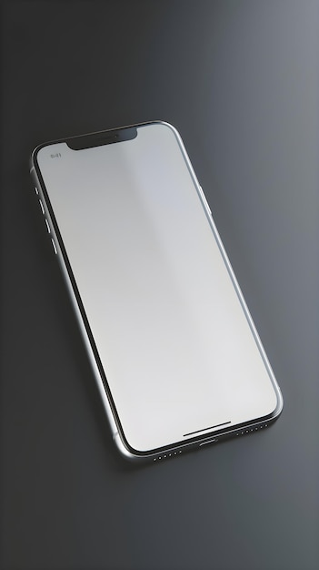 Free PSD smartphone with blank screen on gray background isolated on black background