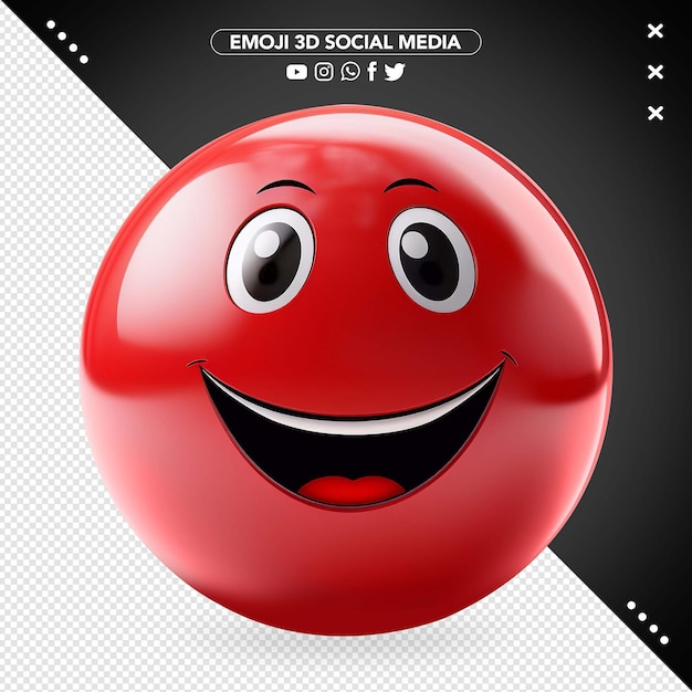 Free PSD smiley red 3d emoji