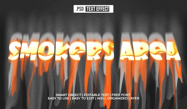 Free PSD smokers area text style effect