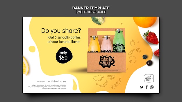 Free PSD smoothie bar banner template