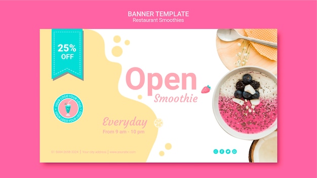 Free PSD smoothie restaurant banner template