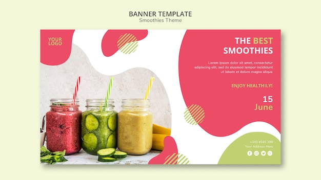 Free PSD smoothies theme banner style