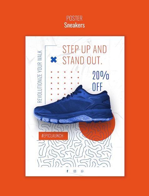 Free PSD sneakers template design