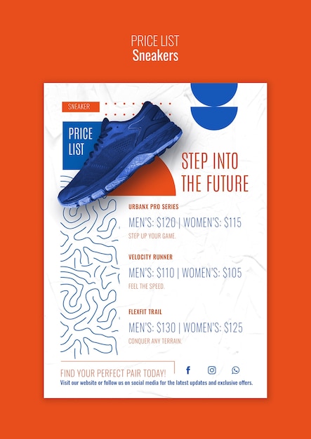 Free PSD sneakers template design