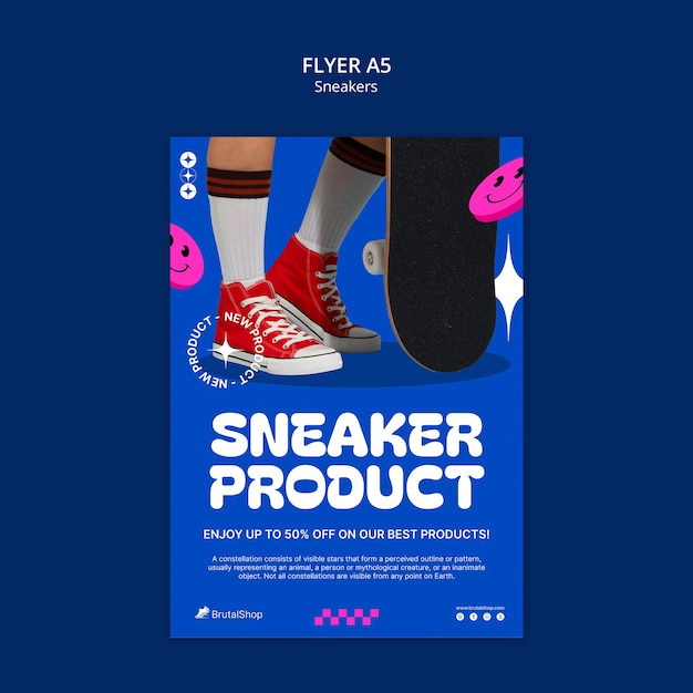 Free PSD sneakers template design