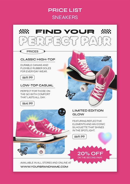 Free PSD sneakers template design