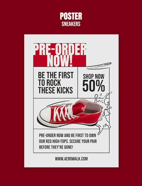 Free PSD sneakers template design