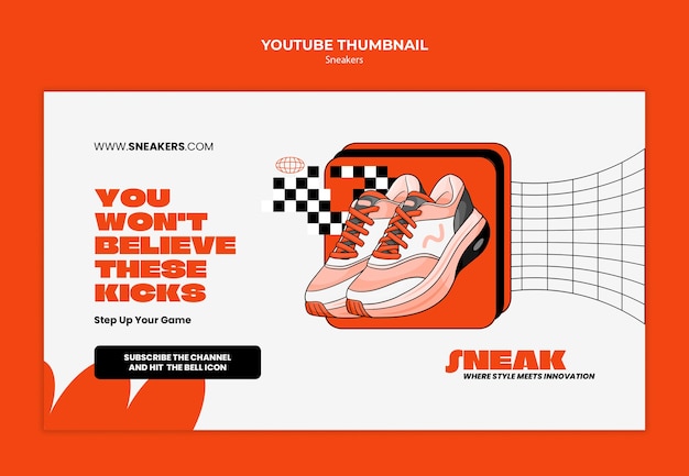 Free PSD sneakers youtube thumbnail template design