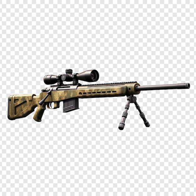 Sniper rifle isolated on transparent background