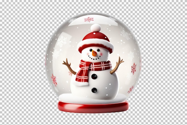 Free PSD snowball isolated with red foot on transparent background