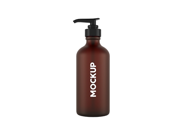 Free PSD soap dispenser on white background mock up design