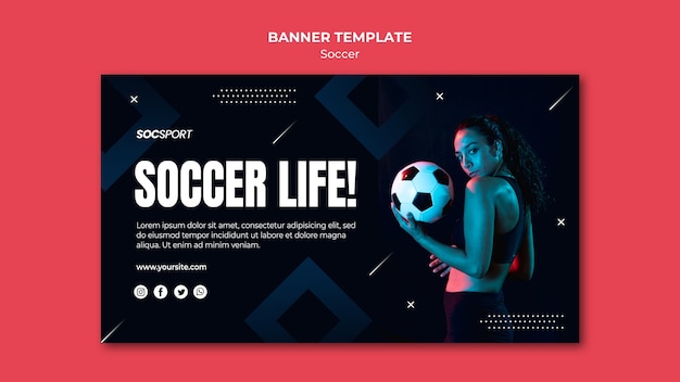 Free PSD soccer banner template