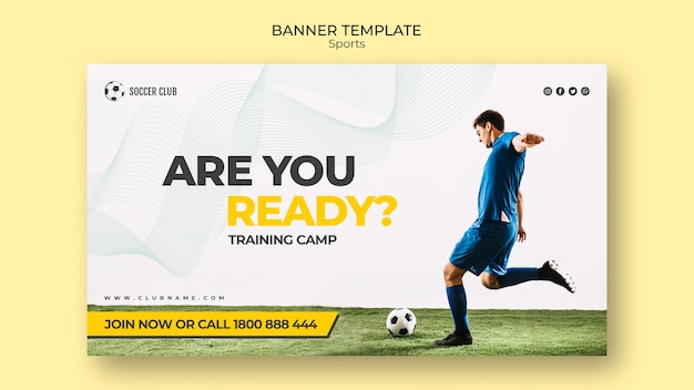 Soccer club training camp banner template