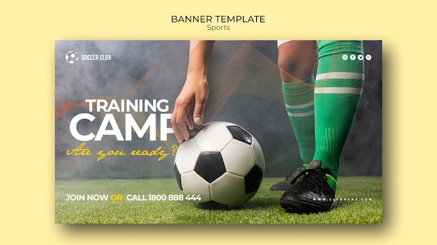 Soccer club training camp banner template