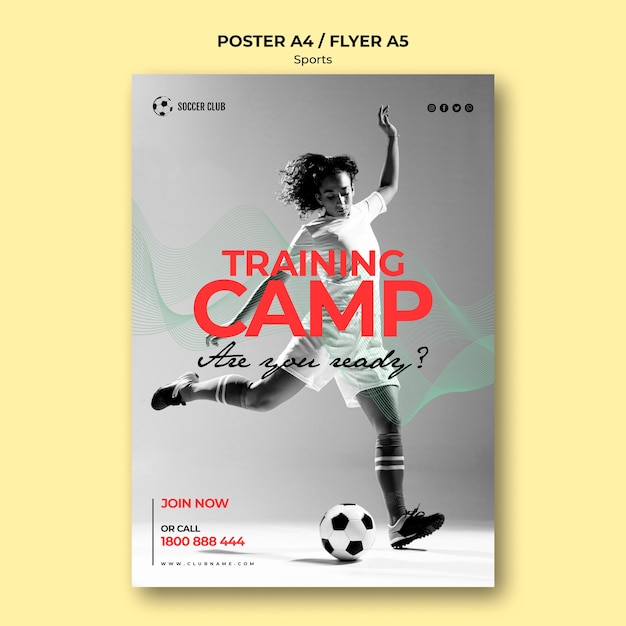 Soccer club training camp poster