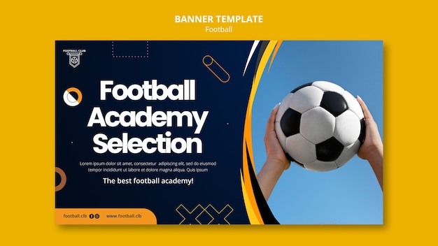 Soccer game horizontal banner template