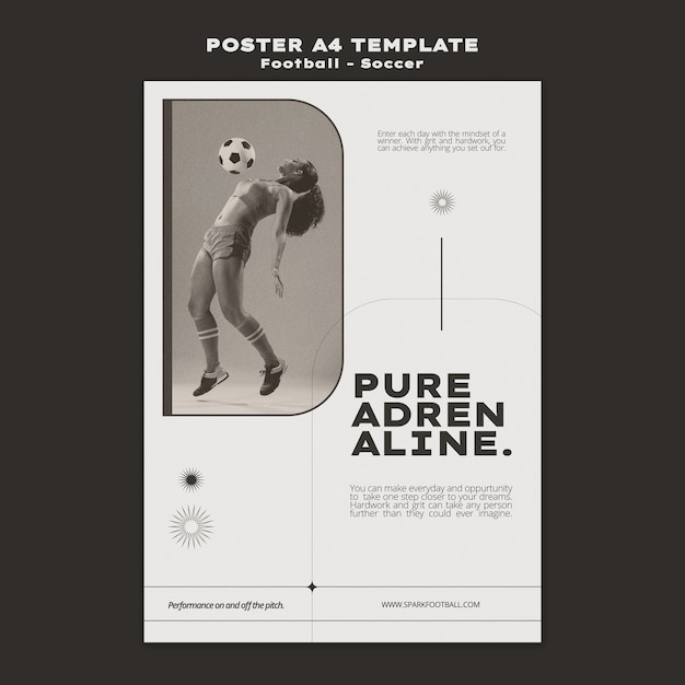 Soccer game vertical poster template