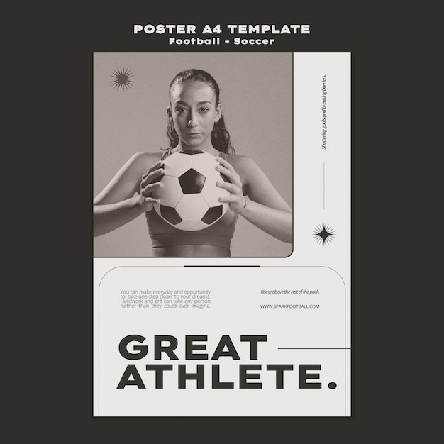 Soccer game vertical poster template