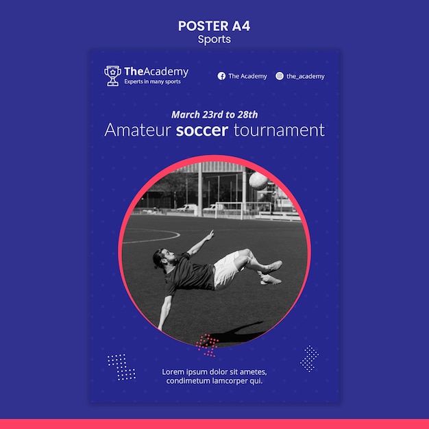 Free PSD soccer tournament poster template