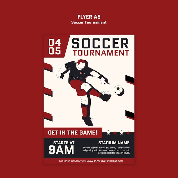 Free PSD soccer tournament template design