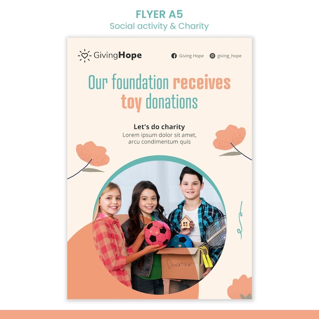 Free PSD social activity and charity flyer