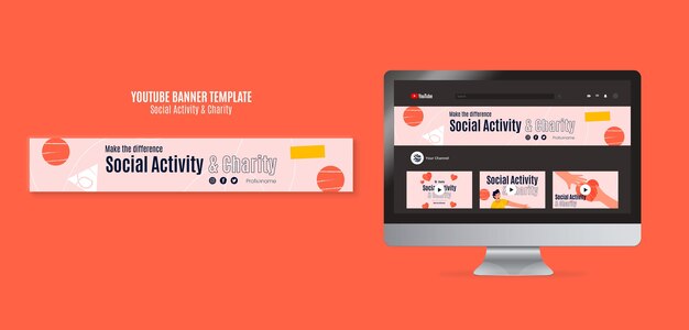 Social activity and charity youtube banner