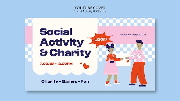 Free PSD social activity and charity youtube cover