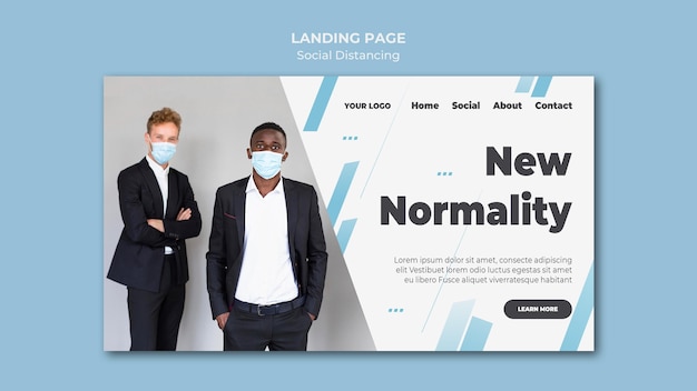 Social distancing landing page template