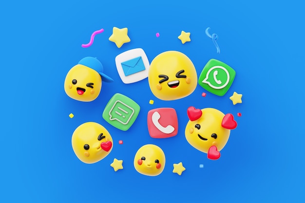 Free PSD social media background with emojis