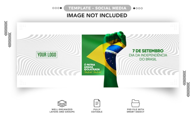 Social media banner brazil independence day for celebration