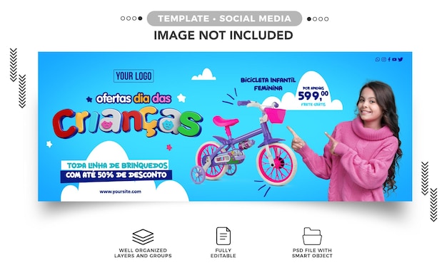 social media banner children's day deals