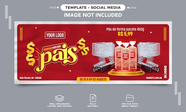 Social media banner father's day offers for product sales