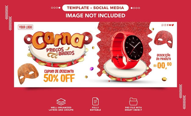 Social media banner instagram carna low prices for products on offers