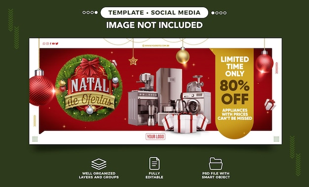 Social media banner instagram christmas offers for electronics