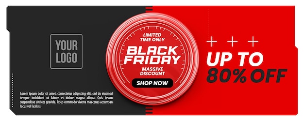 Social media banner Limited time Black friday big discount up to 80 off