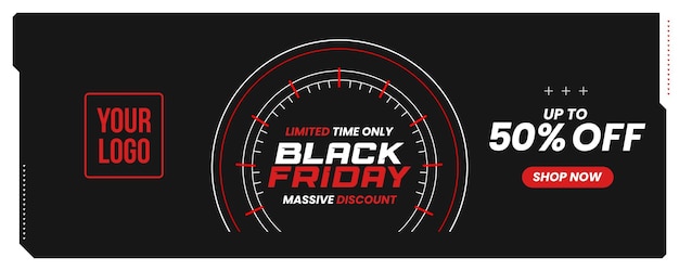 Social media banner limited time only Black friday massive discount