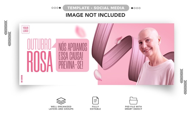 Free PSD social media banner october rose against breast cancer