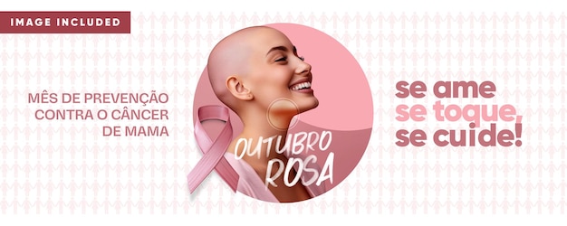 Free PSD social media banner pink october campaign against cancer