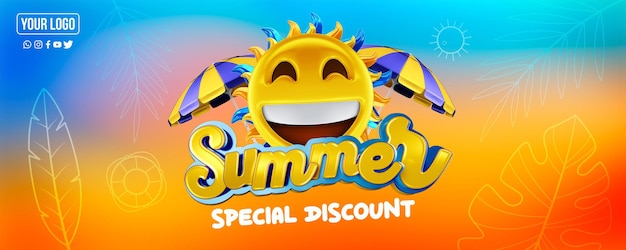 Free PSD social media banner summer special discount