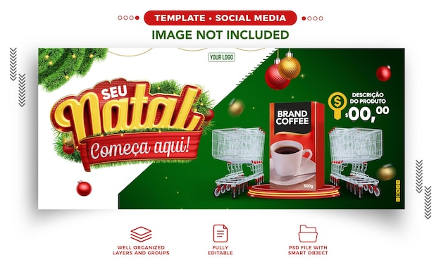 social media banner your christmas starts here for supermarkets