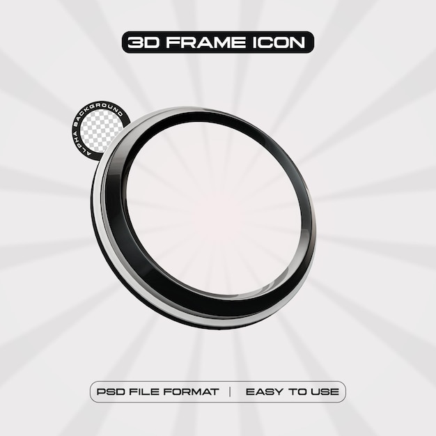 Free PSD social media circle profile frame 3d render illustration