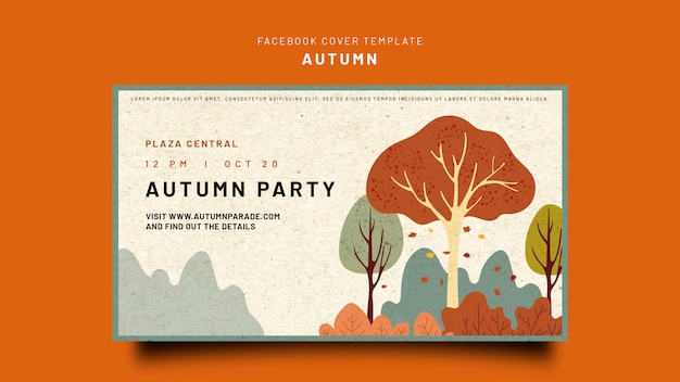 Social media cover template for autumn celebration