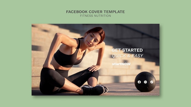 Free PSD social media cover template for fitness and nutrition