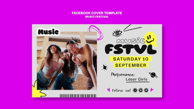 Social media cover template for music festival