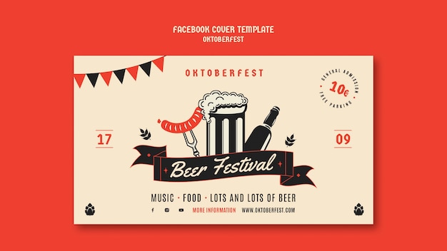 Free PSD social media cover template for oktoberfest celebration