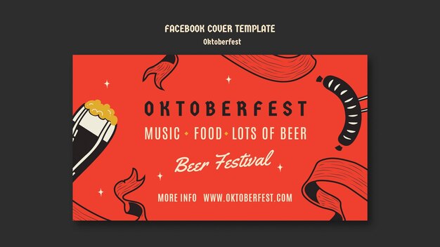 Social media cover template for oktoberfest celebration