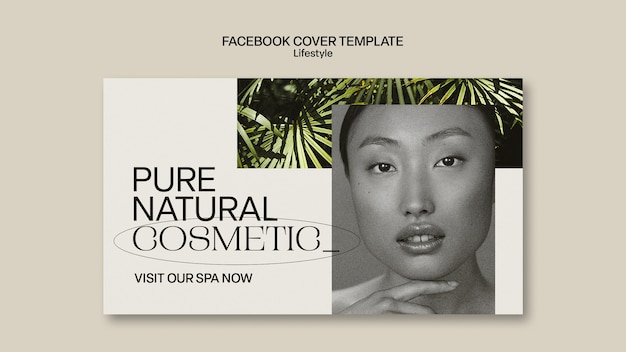 Free PSD social media cover template for skincare and beauty