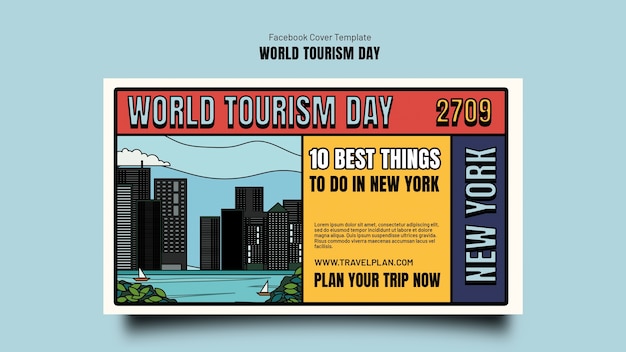 Free PSD social media cover template for world tourism day celebration